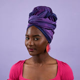 Nightshade Blue & Purple Tie Dye Print Cotton Headwrap