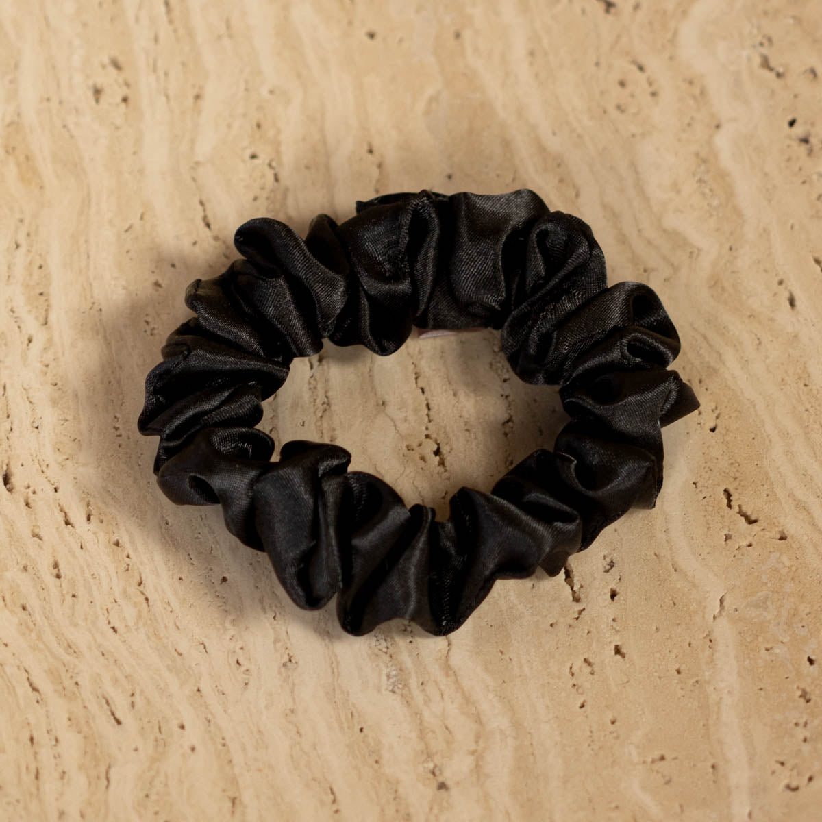 Noir Black Satin Skinny Scrunchie