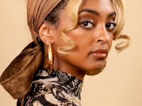 Ganache Chocolate Brown Silk WrapTie Pleaded Headband