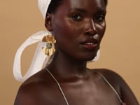 Snowflake White Silk WrapTie Pleaded Headband