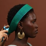Faerie Turquoise-Green Silk Satin-lined Tie Headband