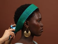 Faerie Turquoise-Green Silk Satin-lined Tie Headband