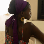 Majesty Deep Purple Silk WrapTie Pleaded Headband