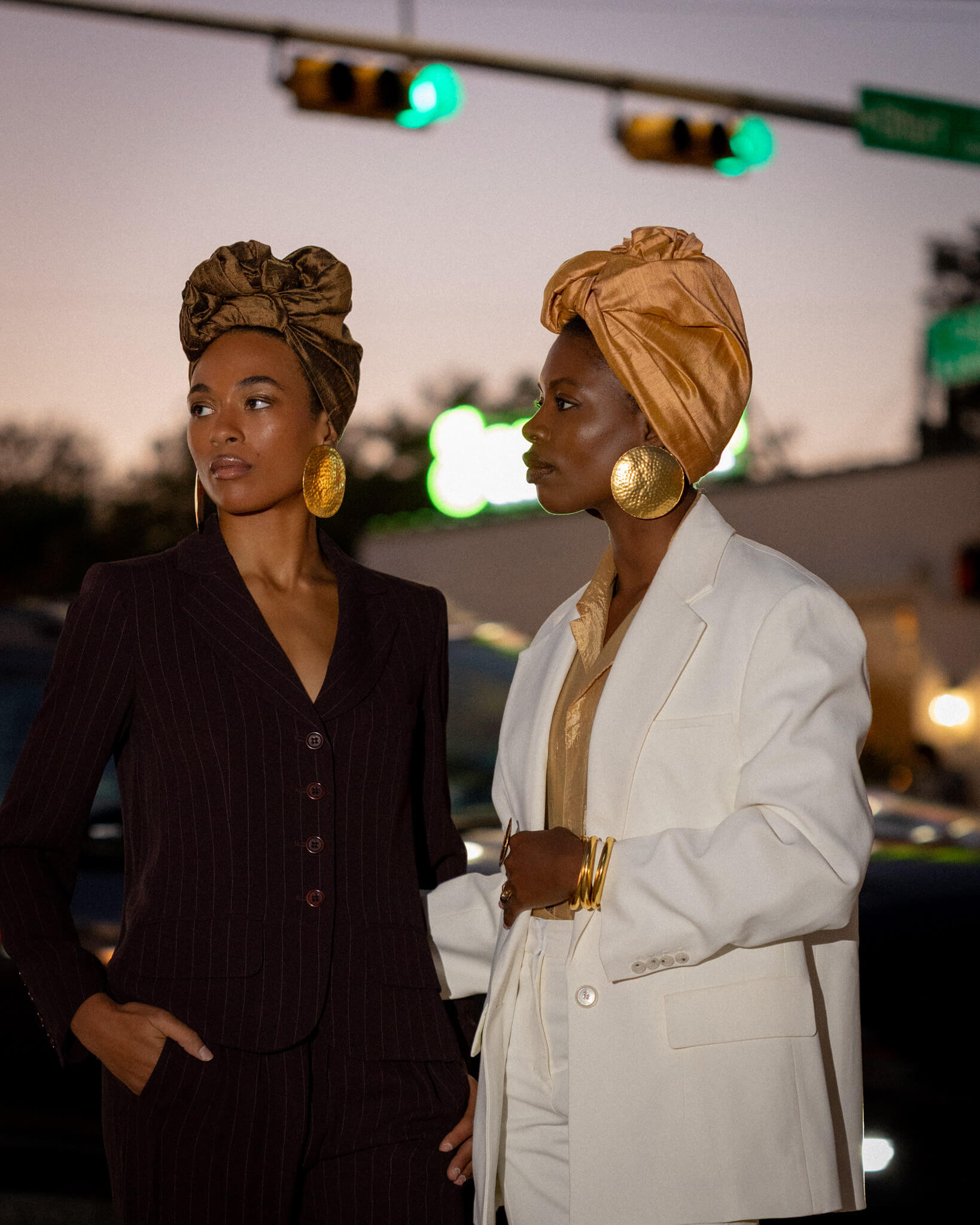 Pyrite Beige Silk Evening Headwrap