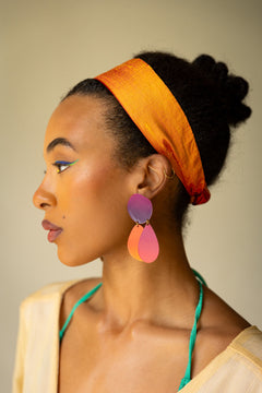 Phoenix Orange Silk Tie Headband