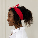 Tou Limen Red Satin Lined Tie Headband