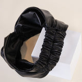 Tumbao Black Faux Leather Twisted Headband