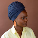 Brunnera Navy Blue Stretch Knit Headwrap