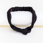 Dahlia Black Stretch Knit Knotted Headband
