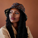 Kaya Reversible Black, Brown & White African Print Bucket Hat