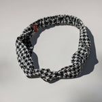 Liya Black & White Houndstooth Pattern Knotted Headband