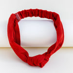Petunia Bright Red Stretch Knit Knotted Headband