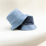 Poze Light Light Wash Denim & Patchwork Reversible Bucket Hat