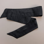 Black Magic Black Dupioni Silk Tie Headband
