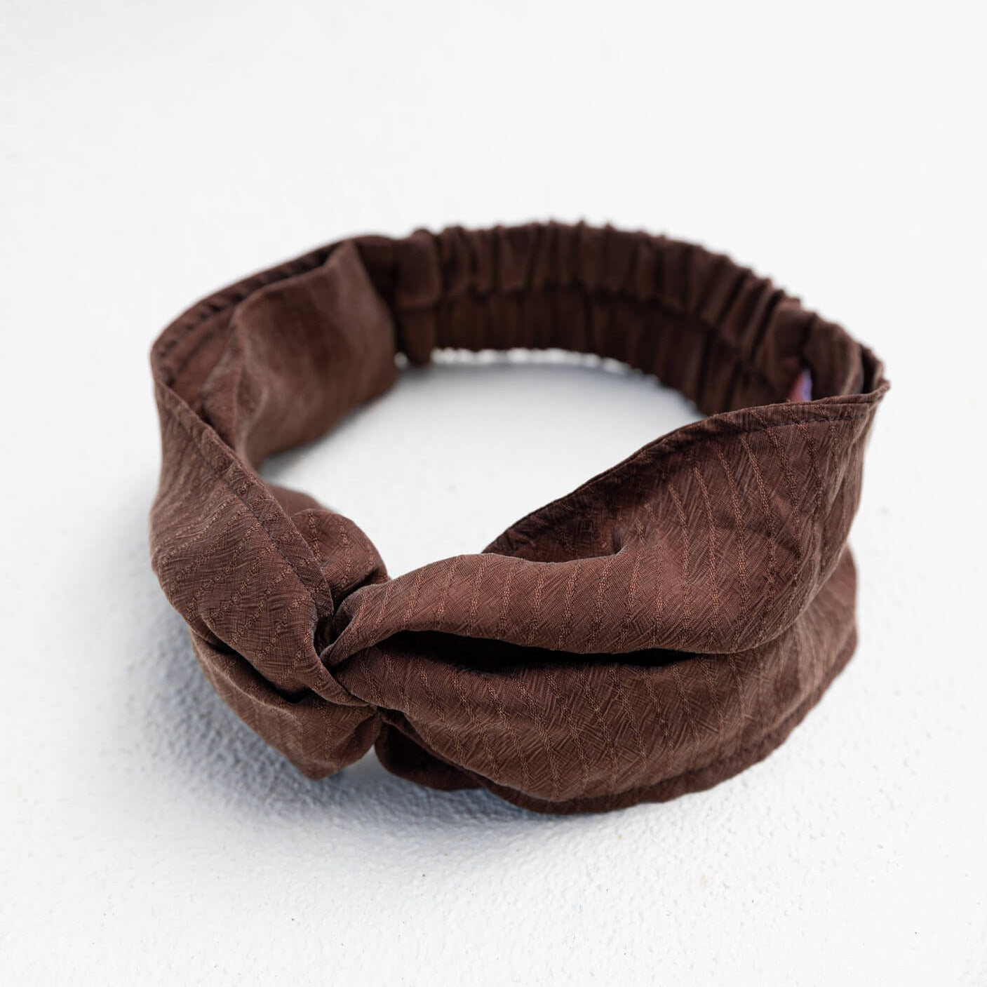 Injera Chocolate Brown Linen Twisted Headband