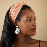 Jacmel Striped Rose-Colored Cotton Twisted Headband