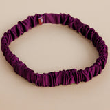Syrah Purple Satin Ruched Headband
